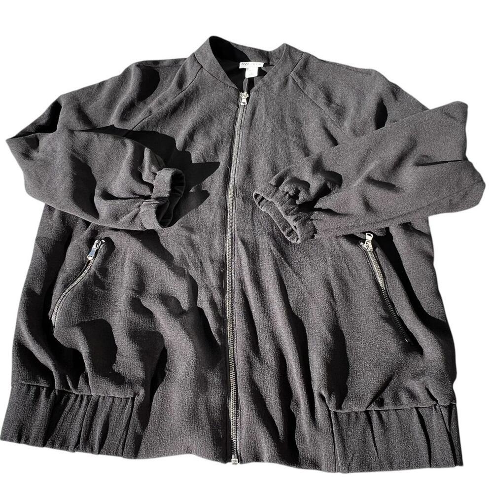 Ava and Viv  black, zip jacket, women's size X